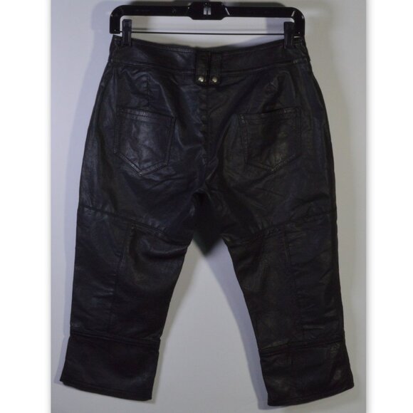 NWOT Patrizia Pepe Firenze Black Leather Pants Size 42 - Picture 2 of 9